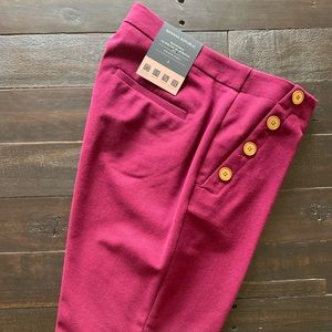Banana Republic Mid-Rise Sloan Pant, Size 8, Maroon